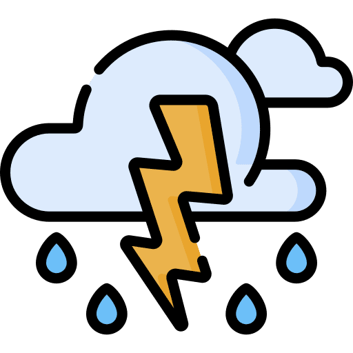 Heavy rain forecast thunderbolt thunderstorm icon
