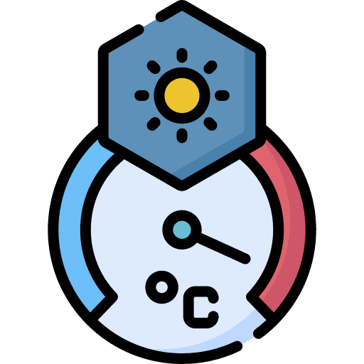 High temperature hot sun warm icon