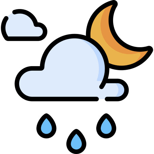 Rainy weather rainy night icon