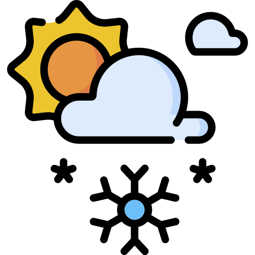 Snowy day snowy sun icon