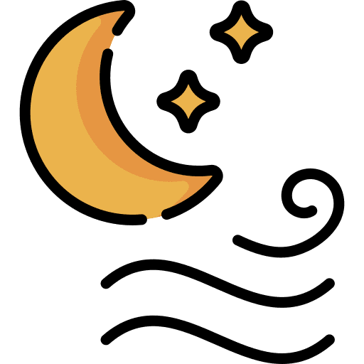 Breeze moon wind meteorology icon