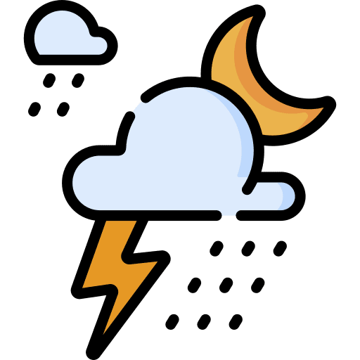 Stormy moon meteorology storm icon