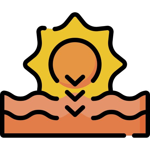 Sunset meteorology ocean weather icon