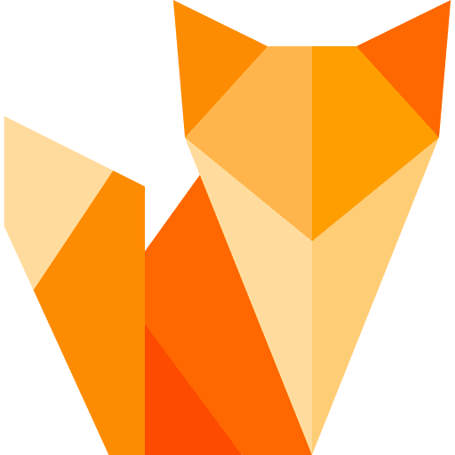 Fox craft paper fox icon