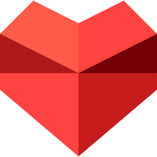 Heart art and design paper shape icon