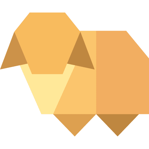 Sheep animal paper craft icon