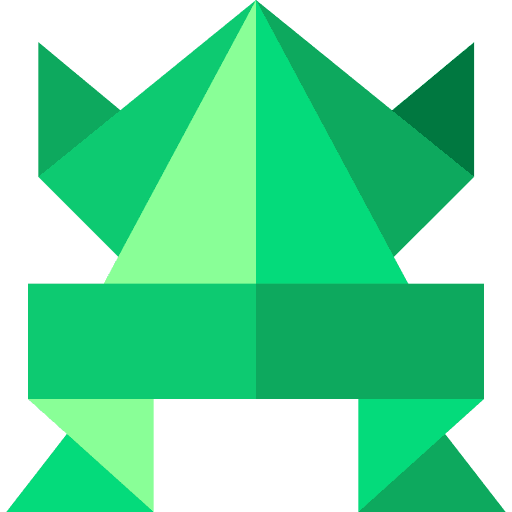 Frog art japanese paper icon