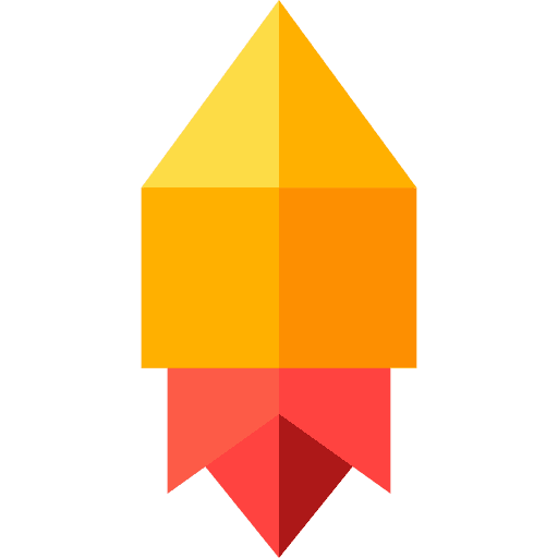 Rocket craft fold art icon