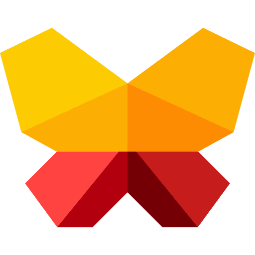 Butterfly paper craft art icon