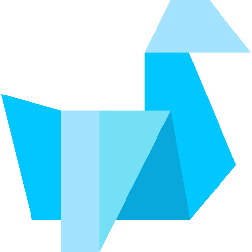 Swan paper fold art and design icon