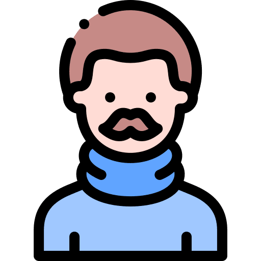 Man moustache turtleneck man icon