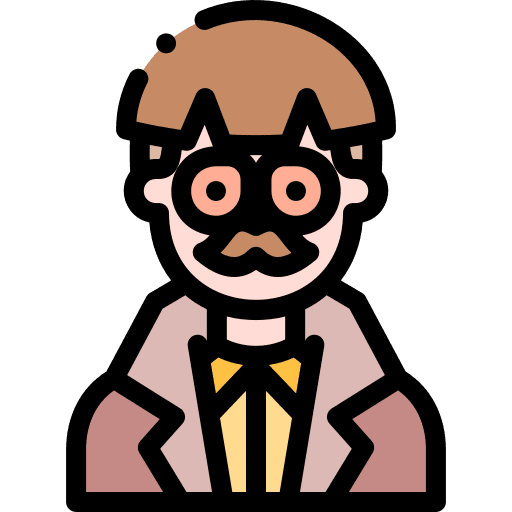 Man profile brown hair sunglasses icon