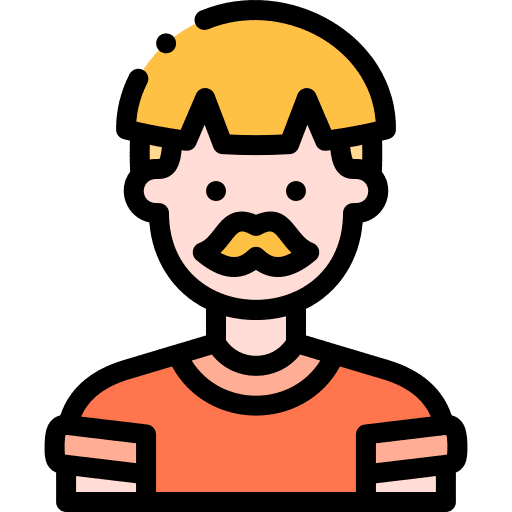 Man user caucasian short sleeve shirt icon