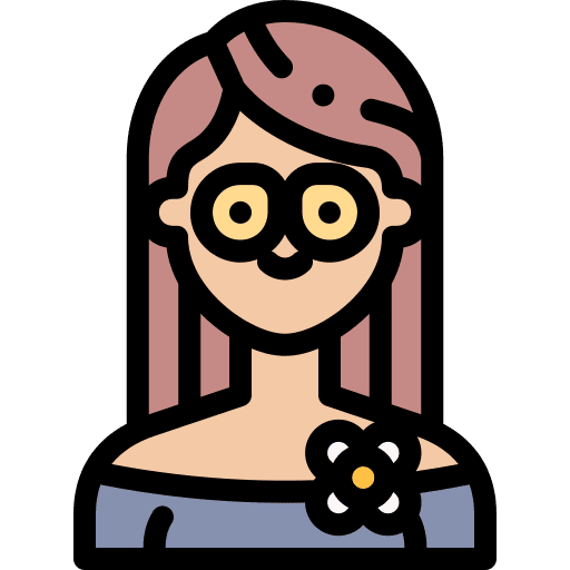 Woman long hair flower avatar icon