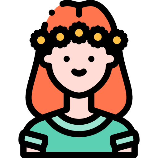 Woman short sleeve shirt avatar flowers icon