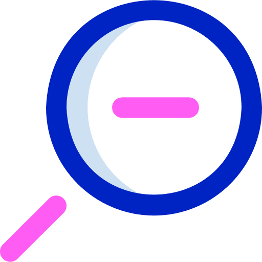 Zoom out interface search magnifying glass icon