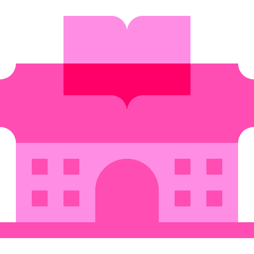 Library bookshop bookstore building icon