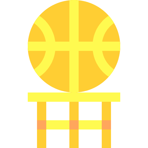 Basketball court point hoop icon