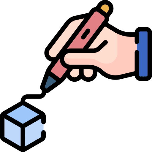 3d printing pen 3d printing pen hand production icon