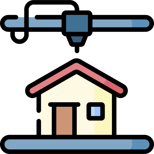 3d printer engineering building real estate icon