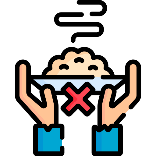 Malnutrition hunger hand dish icon