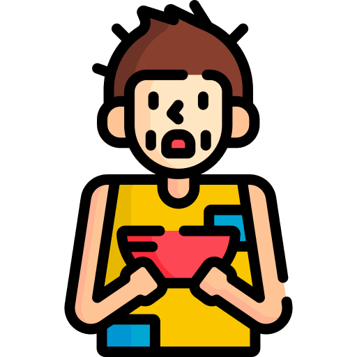 Malnutrition poverty brown hair caucasian icon