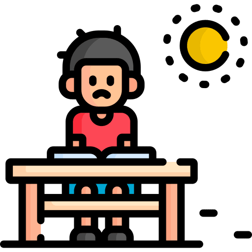 Outdoor caucasian book kid icon