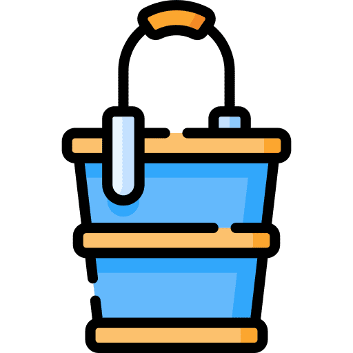 Bucket farming and gardening cleaning household icon