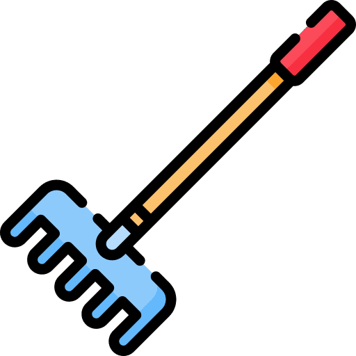 Rake rake fork gardening tool icon