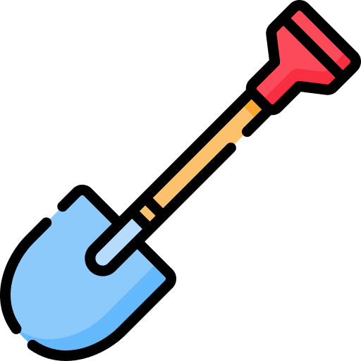 Shovel gardening farm spade icon