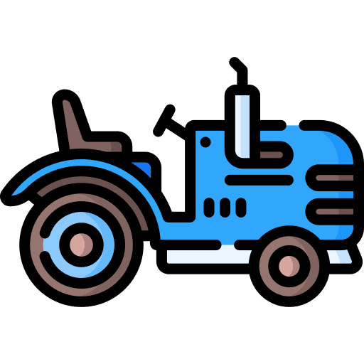 Tractor farming and gardening vehicle tractor icon