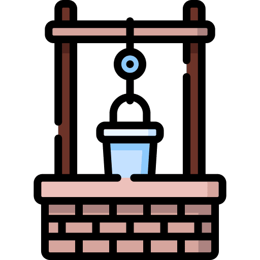 Well well rural buildings icon