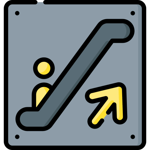 Escalator travel stairs stair icon