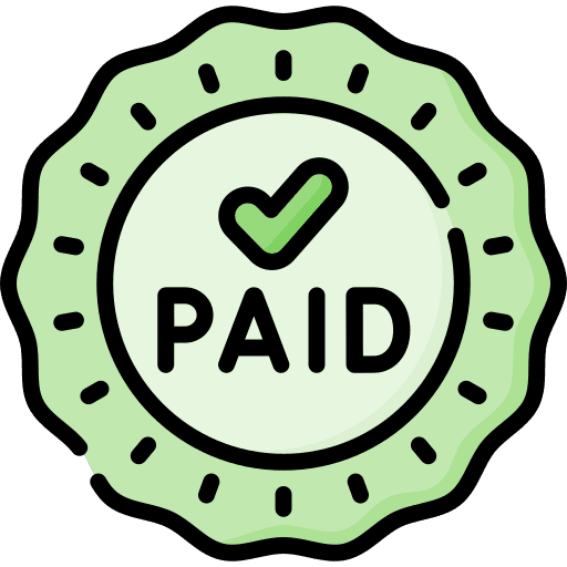 Paid check paid pay icon