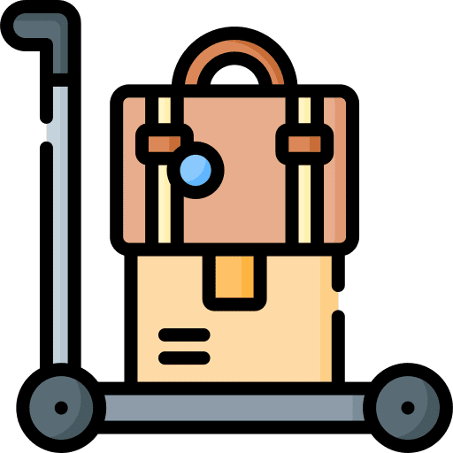 Baggage luggage trolley suitcase icon
