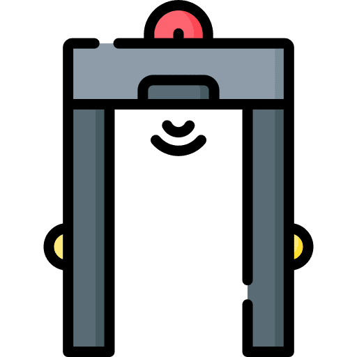 Detector baggage electronics airport icon