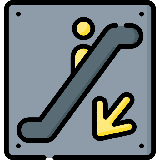 Escalator sign escalator descending icon