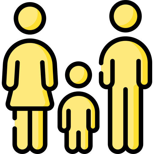 Family kid adult young icon