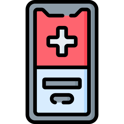 Health check mobile phone online registration profile icon