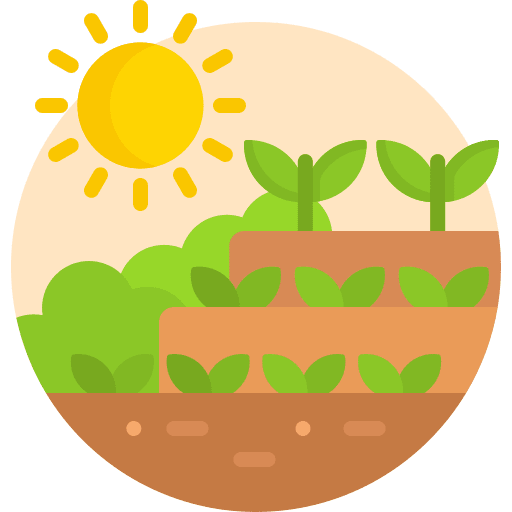 Garden sun landscape farm icon