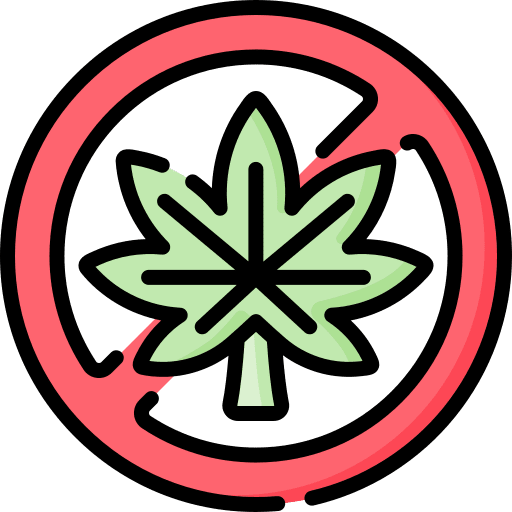 No drugs prohibition forbidden no drugs icon