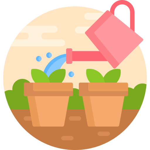 Watering plants garden water gardening icon