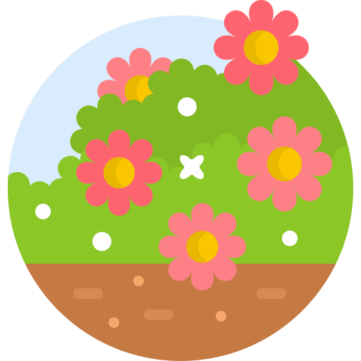 Flowers bush garden farming and gardening icon