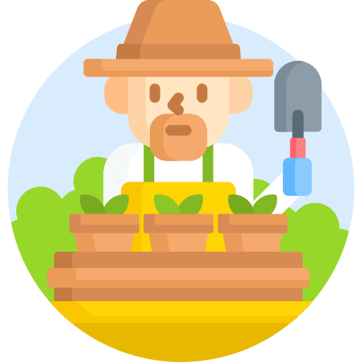 Gardener people professions and jobs farming icon