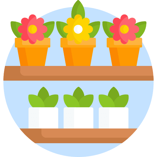 Decorative flower pot nature icon