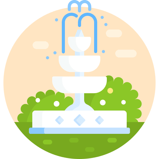 Fountain yard park garden icon
