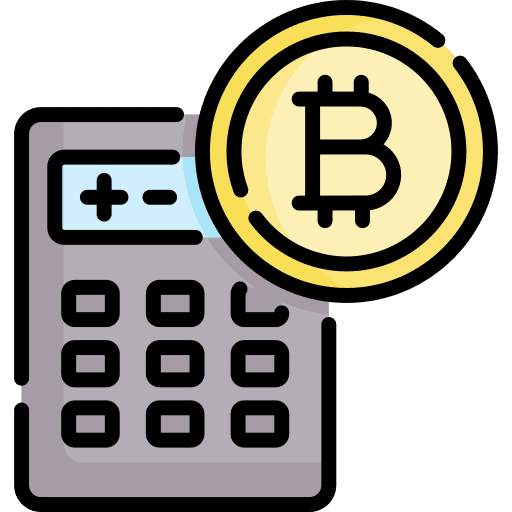 Calculator cryptocurrency budget business and finance icon