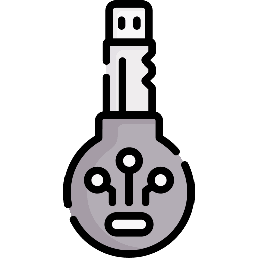 Digital key cryptocurrency cash digital key icon