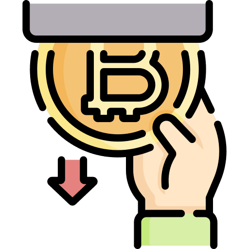 Withdraw coin hand withdraw icon