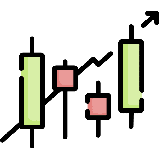 Candlestick data analytics data analysis stats icon